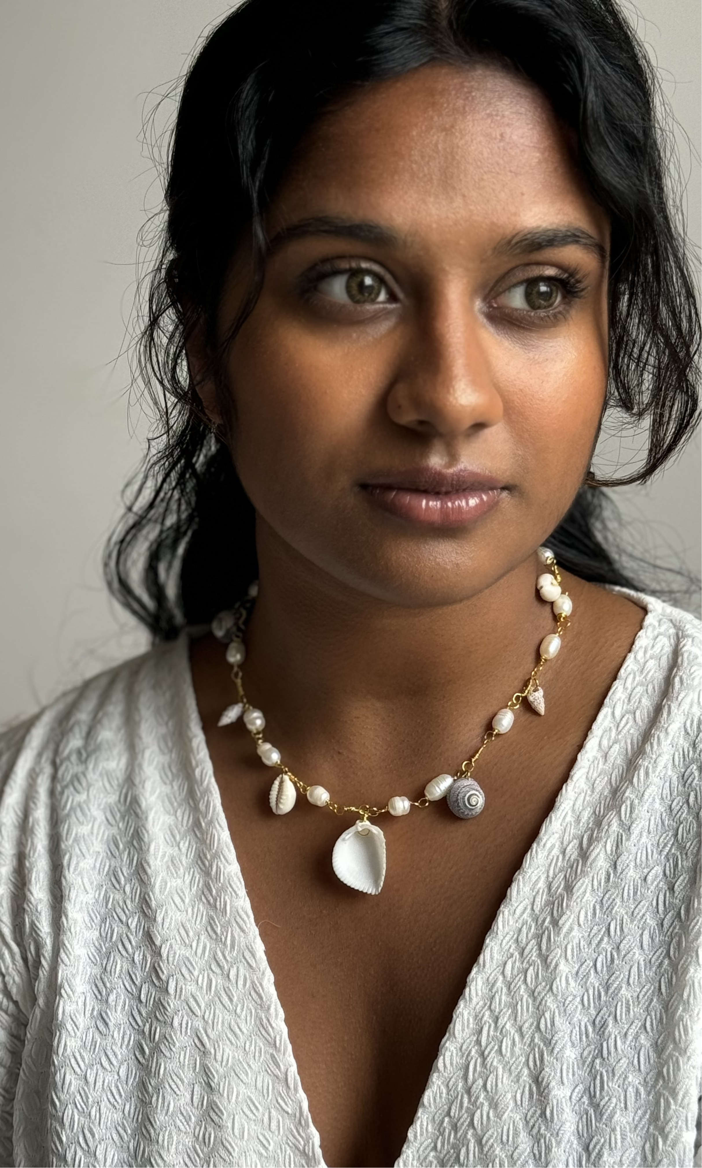 COLLIER APHRODITE QUARTZ ROSE PERLES D'EAU DOUCE