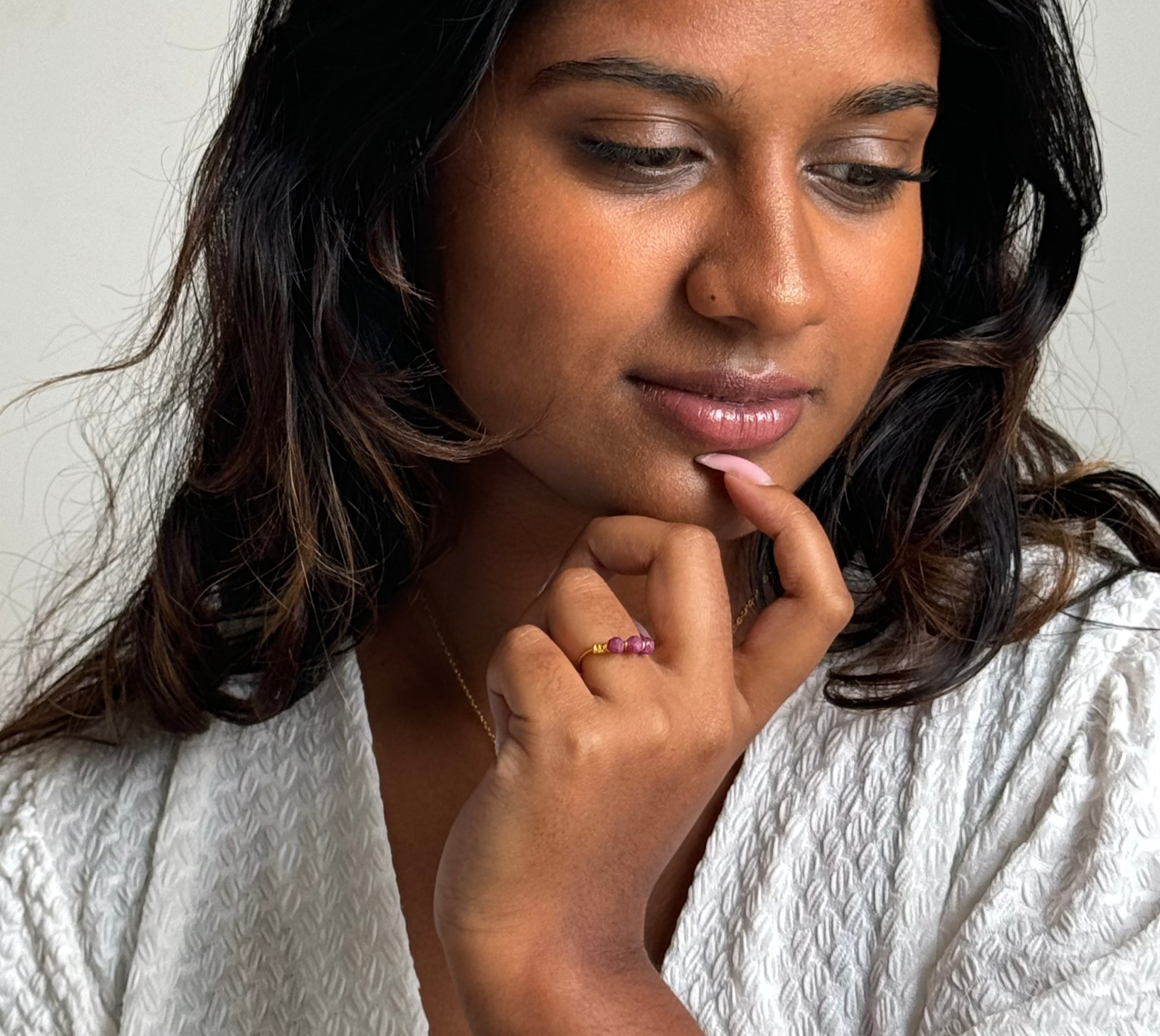 BAGUE LES TROIS GRÂCES PIERRES NATURELLES AU CHOIX
