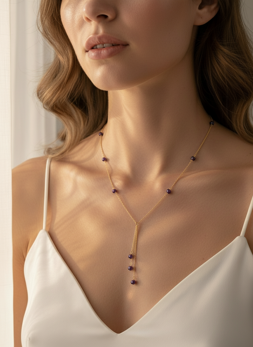 COLLIER ASTÉRIA PIERRES NATURELLES AU CHOIX