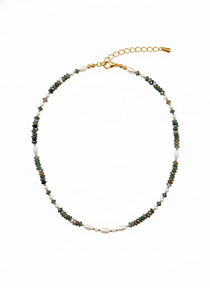 MINI COLLIER ATHÉNA AGATE INDIENNE NACRE