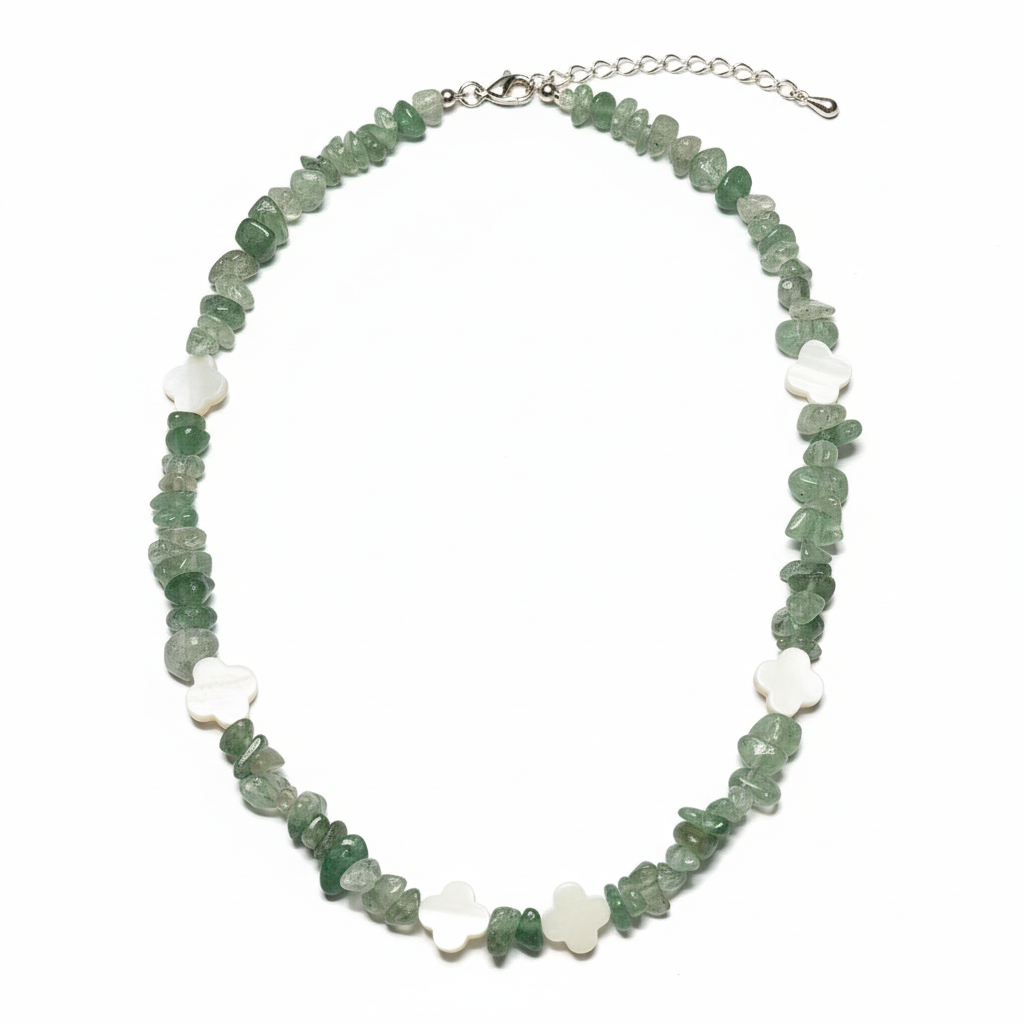 COLLIER APHRODITE QUARTZ RUTILE NACRE