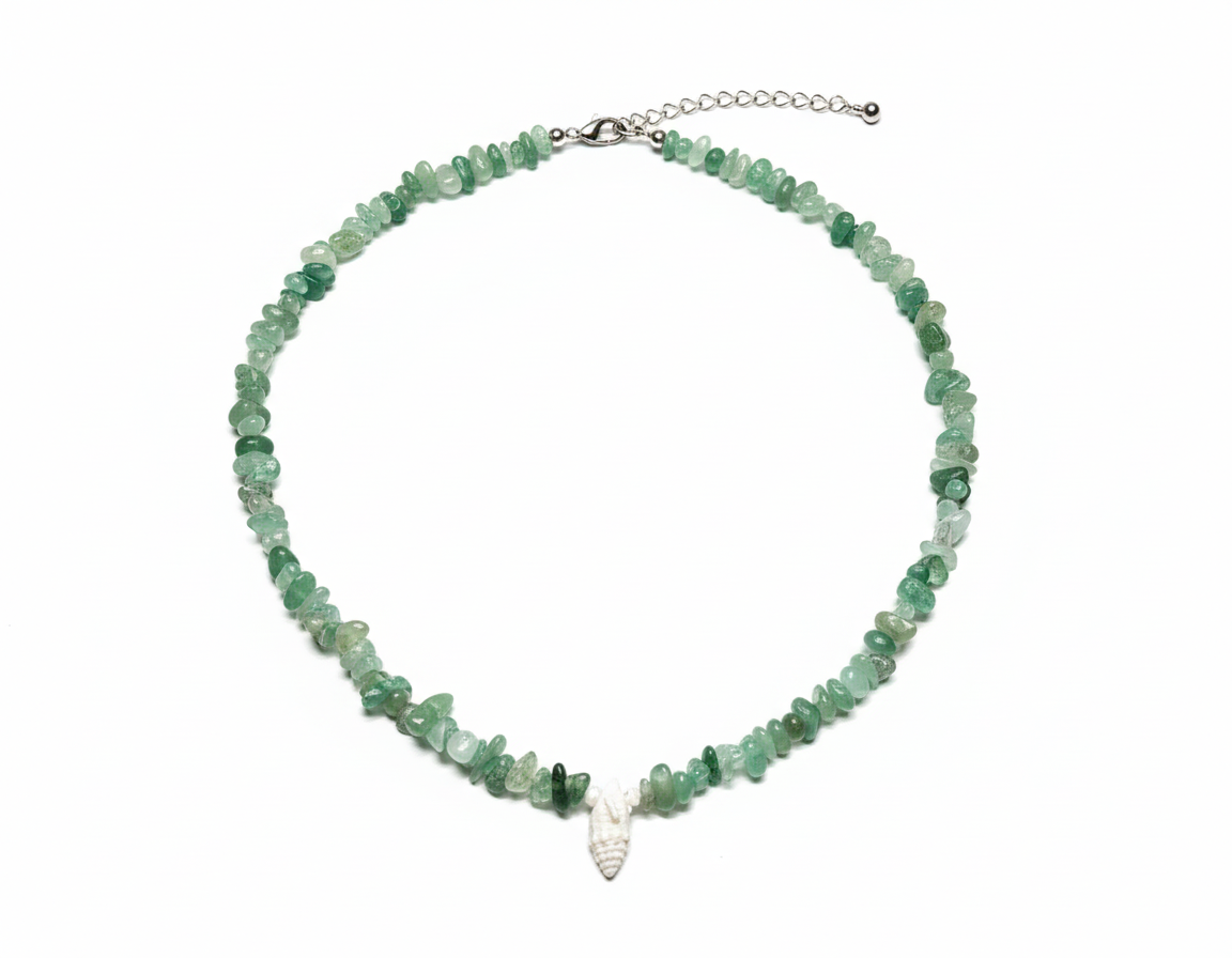 COLLIER POSÉIDON QUARTZ RUTILE PERLES D'EAU DOUCE